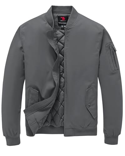 Image of TBMPOY Men's Winter Bomber Jacket Fall Casual Windbreaker Softshell Jackets