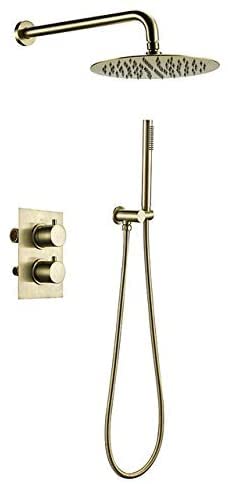 Robinet de salle de bain or brossé pour une douche effet pluie digne d'un spa