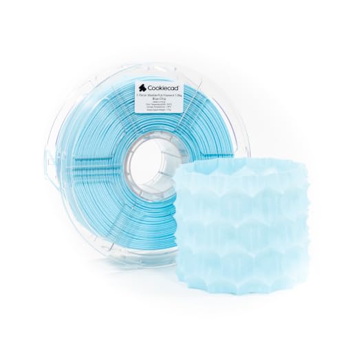Cookiecad PLA Filament Marble, Blue Chip, 1.75mm 1kg for 3D Printer