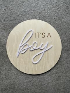 Baby J's, It's a Boy/Girl Reversible Announcement Wooden Plaque, Perfect Gender Reveal or Babyshower Gift - Image 3