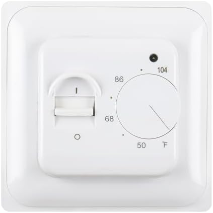 Baomain Home Nonprogrammable Thermostats, Radiant Floor Heating Temperature Manual Controller 110-120V AC 16A 4 Wire (Degrees Fahrenheit °F)