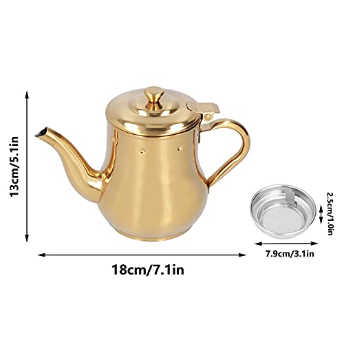 Stainless Steel Tea Pot With Filter Rust Proof Durable Oil Strainer Pot For Hotels Restaurants Homes 500Ml Tea Kettle(Gold) #TOP3