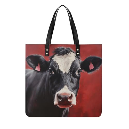 Sac à main en cuir imperméable blanc pour femme avec fond rouge chic 39x39cm
