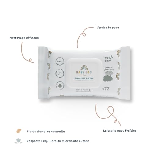 Lingettes à l'eau 12x72 sachets pour le change nomade de bébé - 3
