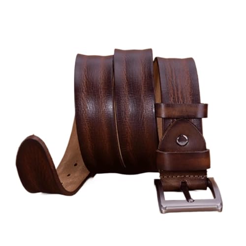 Mens Belts,Retro Belt Men Cowhide Classic Mens Belt With Alloy Buckle Trim To Fit For Dress Pants Jeans Belts