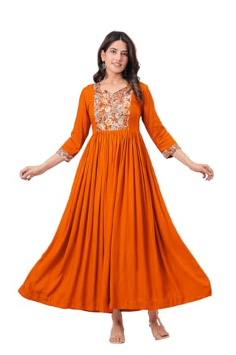 Image of Dhruvi Women's Rayon Anarkali Maternity Dress & Feeding Kurti with Zippers
