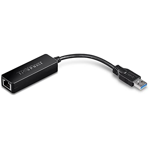 Image of TRENDnet USB 3.0 to Gigabit Ethernet Adapter, Full Duplex 2Gbps Ethernet Speeds, Up to 1Gbps, USB to Gigabit Ethernet Adapter, USB-A, Windows Compatible, USB Powered, Black, TU3-ETG