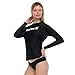 Hurley Rash Guard for Women, Womens Rash Guard Long Sleeve Shirts, Rashguard Swim Shirt Women UPF 50+ SPF & UV Protection Black