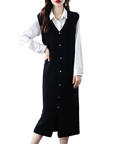 long vest dress Unique Side Slit Lace-Up Pocket Vest Dress Likemychoice