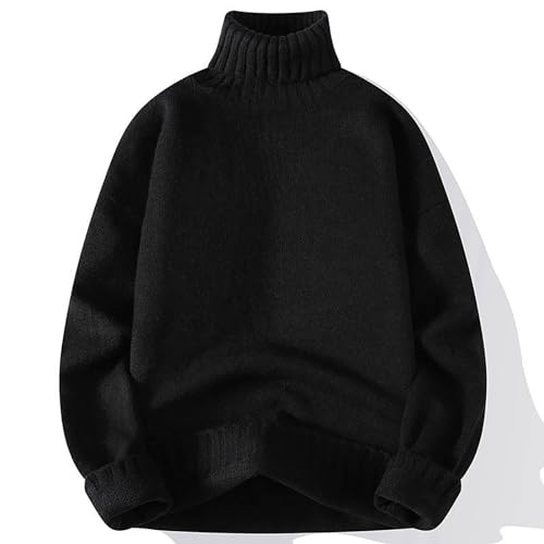 Muscularfit Thick Turtleneck Sweaters for Men 2024 Trendy Solid Long Sleeve Sweater Slim Fit Knitted Pullover Causal Pullover2