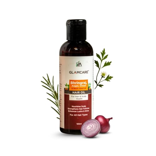 Image of Bhringraj Argan Onion & Black Seed Hair Oil for Hair Growth | Nourishes Scalp & Reduces Hair Fall | Vegan friendly | For Men & Women | 100 ml
