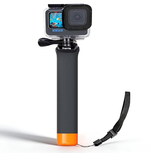 Suptig Upgraded Floating Hand Grip Floaty Stick Compatible for Gopro Mission 1 Pro Gopro Hero 13 Hero 12 11 10 9 8 7 6 5 4 Gopro Max Fusion DJI Action 6 5 Pro 5 4 3 Insat 360 Akaso Action Camera