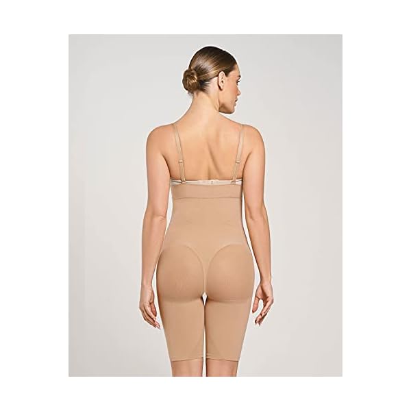 Leonisa-Tummy-Control-Shaper-Short-for-Women-with-high-Waisted-and-Butt-Lifter Leonisa Womens Seamless High Waist Shapewear with Thigh Compression,Beige,Medium