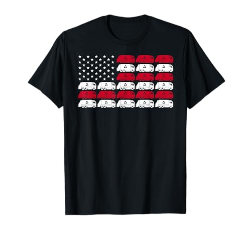 Garbage Truck USA American Flag Patriotic Men Women Boys Camiseta
