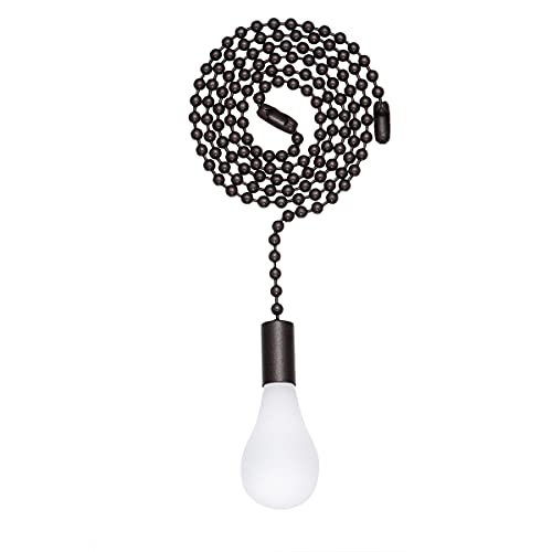 SmoTecQ Lengthened 24 Inch Ceiling Fan Pull Chain Extender with Decorative Frosted Glass Bulb and Fan Cord (ORB) - Thumbnail 5