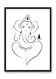 Kunstdruck Din A4 - Ganesha Elefantengott - Grafik 