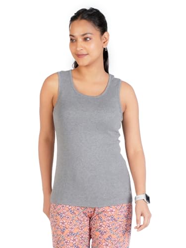 Image of Rupa Colors Playsure Solid 100% Combed Cotton Rib Fabric, Women's Standard Fit Tank Top, Sleeveless Pack of 1