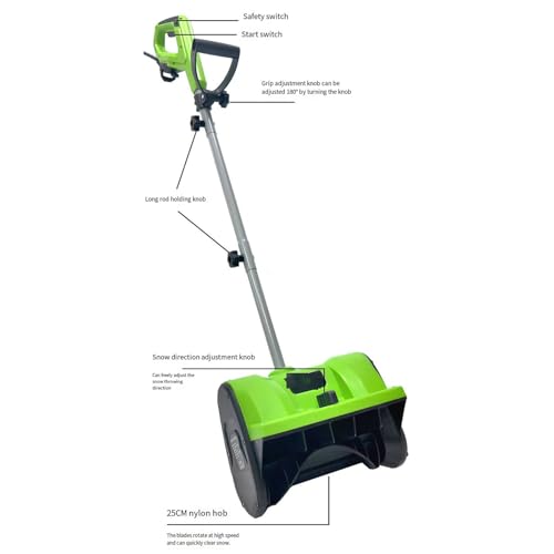 Souffleuse à neige électrique 1200W à poussée manuelle pour déneigement domestique - 5