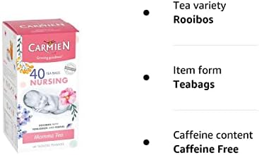 Breastfeeding Tea for Nursing & Lactation  Supports Milk Supply  Naturally Caffeine Free & High In Antioxidants  40 Fenugreek, Red Bush & Fennel Biodegradable Teabags