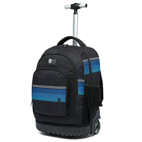 Mochila Escolar Rodinha Hang Loose Unissex (Preto com Azul)