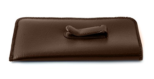Image of Calabria Mens Soft Slip-in Case w /Metal Clip Jumbo Sized in Black or Brown