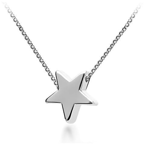 Celebrity Jewellery 925 Sterling Silver Mini Star Cute Small Pendant Necklace for Women 18 Inch Chain Cover