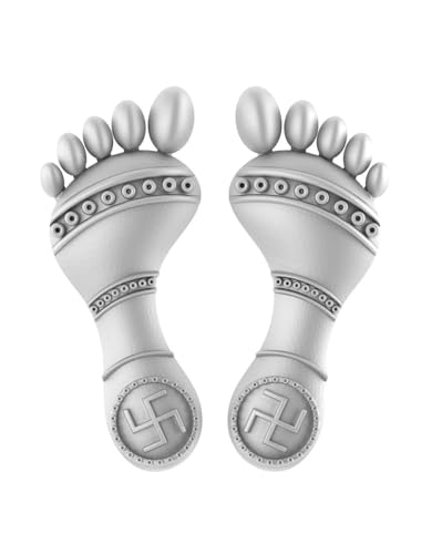 Charan Paduka de plata 925 Mtrolls amuleto hindú de 3g talla S