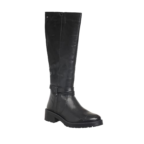 KangaROOS 701-11 Bota DE Piel TACÓN Plano Mujer Negro 37