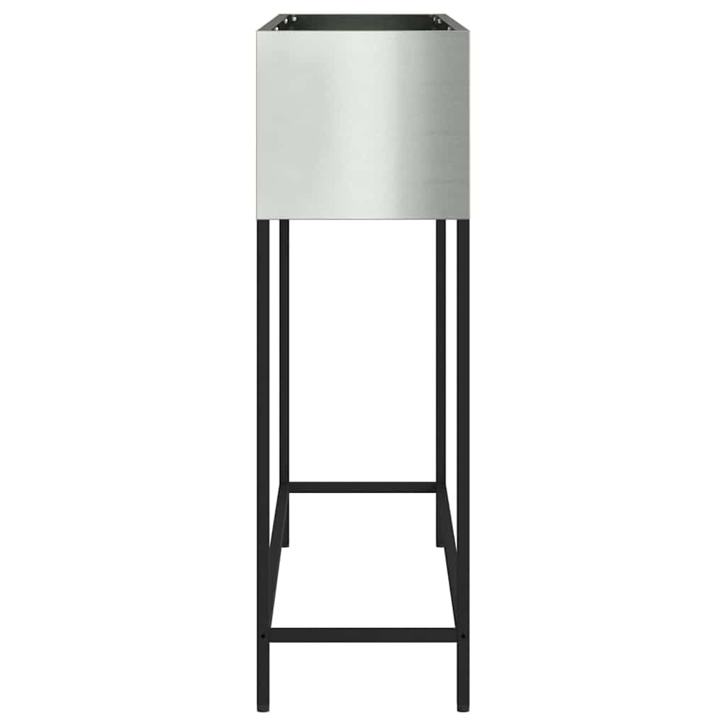 vidaXL Jardinera Elevada Plateado 100 x 26 x 82 cm Acero Galvanizado, Soporte de Plantas Duradero para jardín y terraza, Decorativo, Ideal para Espacios Verdes al Aire Libre