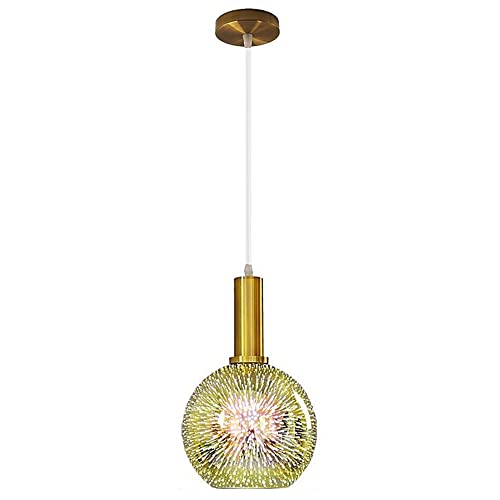 Lumière postmoderne Nordic îlot pendent lampe E27 salon verre 3D or