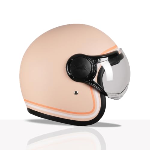 Image of TVS MissFit Women's Open Face Helmet | Lightweight Shell | Pastel Colors Designed Exclusively for Women | Extreme Comfort Fit for Girls | Clear Visor | DOT & ISI Certified