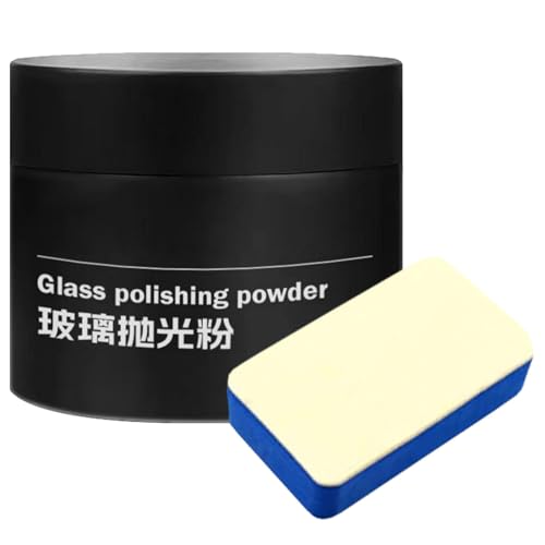 Glass Scratch Remover Powder Detergent Glass Scratch Repair Remove Scratches from Glass Multifunction Car Polisher with Sponge for Windscreen, Window, Glass