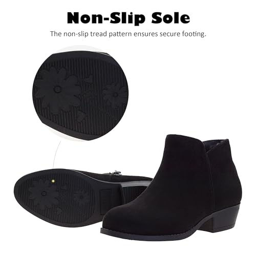 Girls Boots Girls Ankle Booties Low Heel Side Zipper Warm Outdoor Water Resistant Shoes for Toddler Little Big Kids4