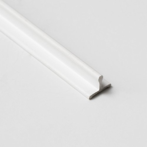 Sliding Door Bottom Track - Replacement Sliding Screen Door Track System - Easy Assembly Sliding Door Hardware & Replacement Tracks - Modern Flat White Vinyl Bottom Tracks - 72 in, 1 Piece