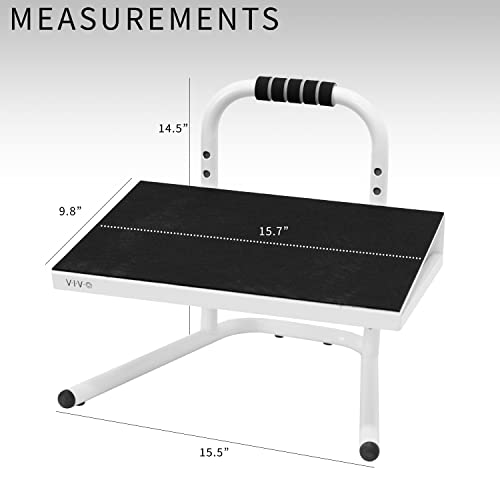 Image of VIVO Ergonomic Height Adjustable Foot Rest Relief Platform, Elevated Stool for Comfortable Sit to Stand Workstation, Non-Slip Surface, Portable, Home Office Classroom Use, White, STAND-FT01W