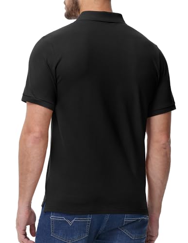 Image of MIER Men's Cotton Pique Polo Shirts, Short Sleeve Golf Work Casual Tops