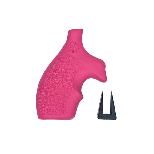 Hogue OverMolded Rubber Bantam Style Grip for S&W J-Frame Round Butt, Pink - 61007
