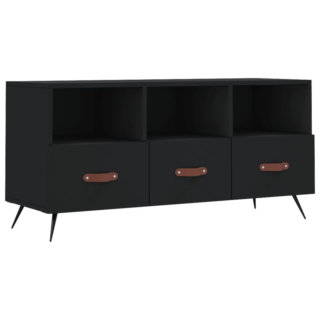 Meuble télé avec pieds pour salon moderne et chaleureux vidaXL noir