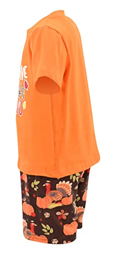 Image of Boys 2pc Shorts Set Outfit Short Sleeve Shirt with Classic Applique Print and Shorts