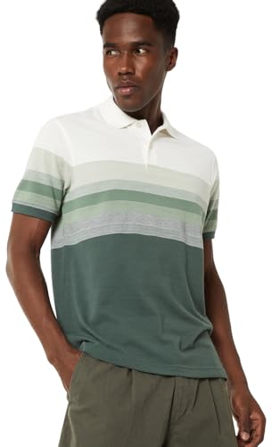 Image of Max Men's Half Sleeves Regular Fit Striped Polo T-Shirt