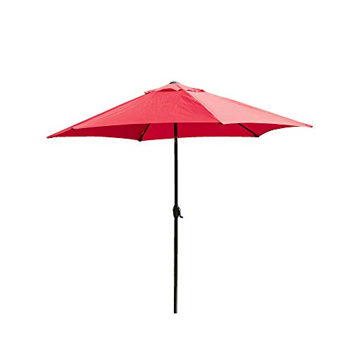 3m Aluminium Wind Up Garden Parasol - Red