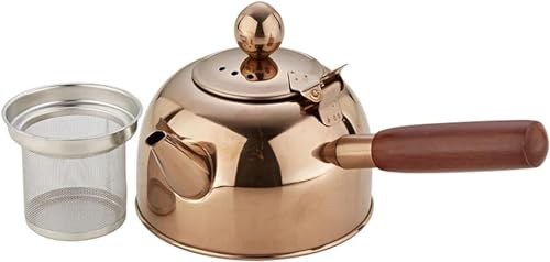 Hervidores eléctricos para agua hirviendo 680 ml de acero inoxidable té té mandura de madera para té Hoja de té Hoja de cafetera Hervida adecuada para que todas las estufas hervieran agua para café y
