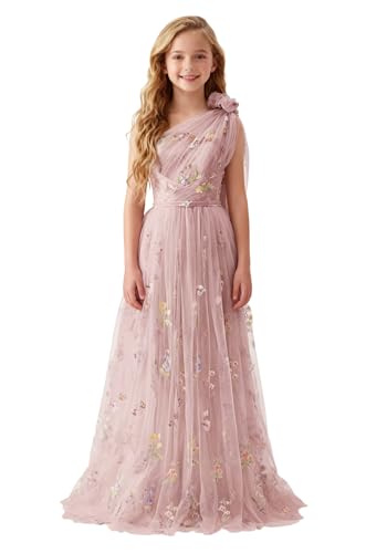 Floral Embroidery Tulle Flower Girl Dress UJR124