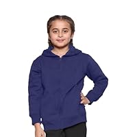 GW CLASSY OUTFIT Kids Girls Boys Zipper Hoodie Unisex Fleece Zipper Top Jacket PE School Sweat Hoodie Casual Fashion UK Size 4-13 Years (5-6 Years, Navy Blue)