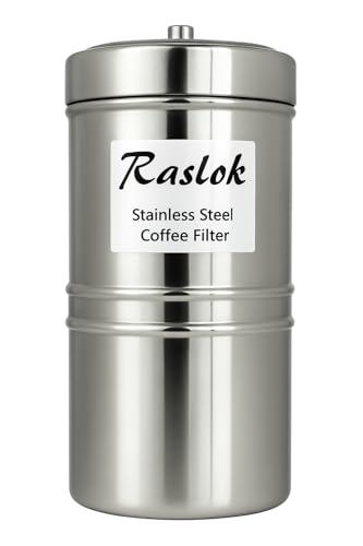 Raslok South Indian Coffee Maker | Convenient 5-6 Cup Coffee Maker | Decoction Maker Brewer Dripper,Stainless Steel Coffee Filter- 300ml