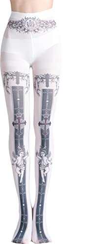 Image of Sahabowi Women Tights, Opaque High Waist Pantyhose, Vintage Control Top Stockings