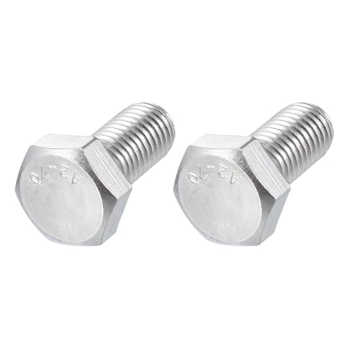 Image of METALLIXITY Hex Bolts (M14-2x30mm) 2Pcs, 304 Stainless Steel Coarse Fully Threaded Hex Head Screw Bolt Machine Screws - for Furniture Repair, Silver