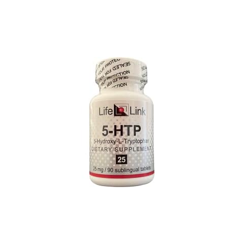 LifeLink 5-HTP (5-Hydroxy-L-Tryptophan) | 25 mg x 90 sublingual Tablets | Precursor to Serotonin | Made in The USA Cover