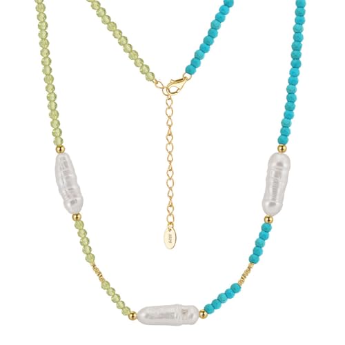 Bijoux turquoise et colliers de perles baroques pour femmes haut de gamme