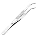 uxcell 7-Inch Stainless Steel Tweezers with Curved Pointed Serrated Tip